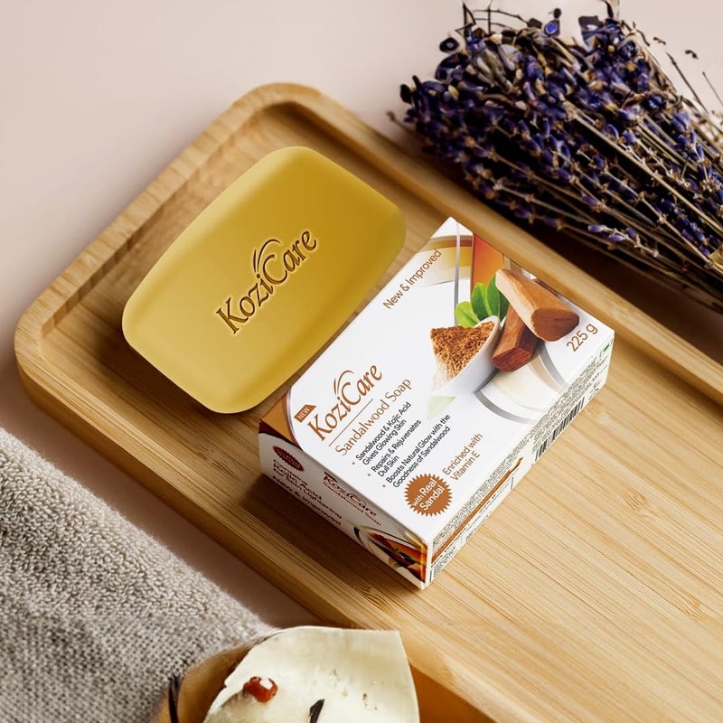 Kozicare Sandalwood Bath Soap for Younger Looking and Glowing Skin with a LongLasting Youthful Radiance For Man Women and All Skin types75gm Pack of 12 - Image 2