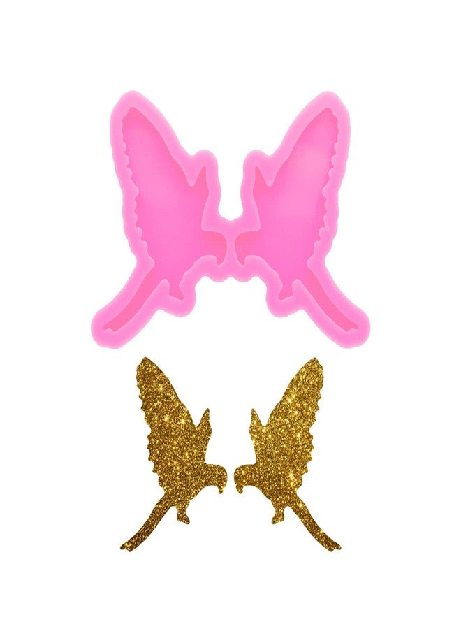 Angel Wings Shiny Silicone Mold Bird Earrings Studs Silicone Resin Mold for DIY Ear Studs Jewelry Making Women Fashion Jewellery Resin Casting Molds - Image 1