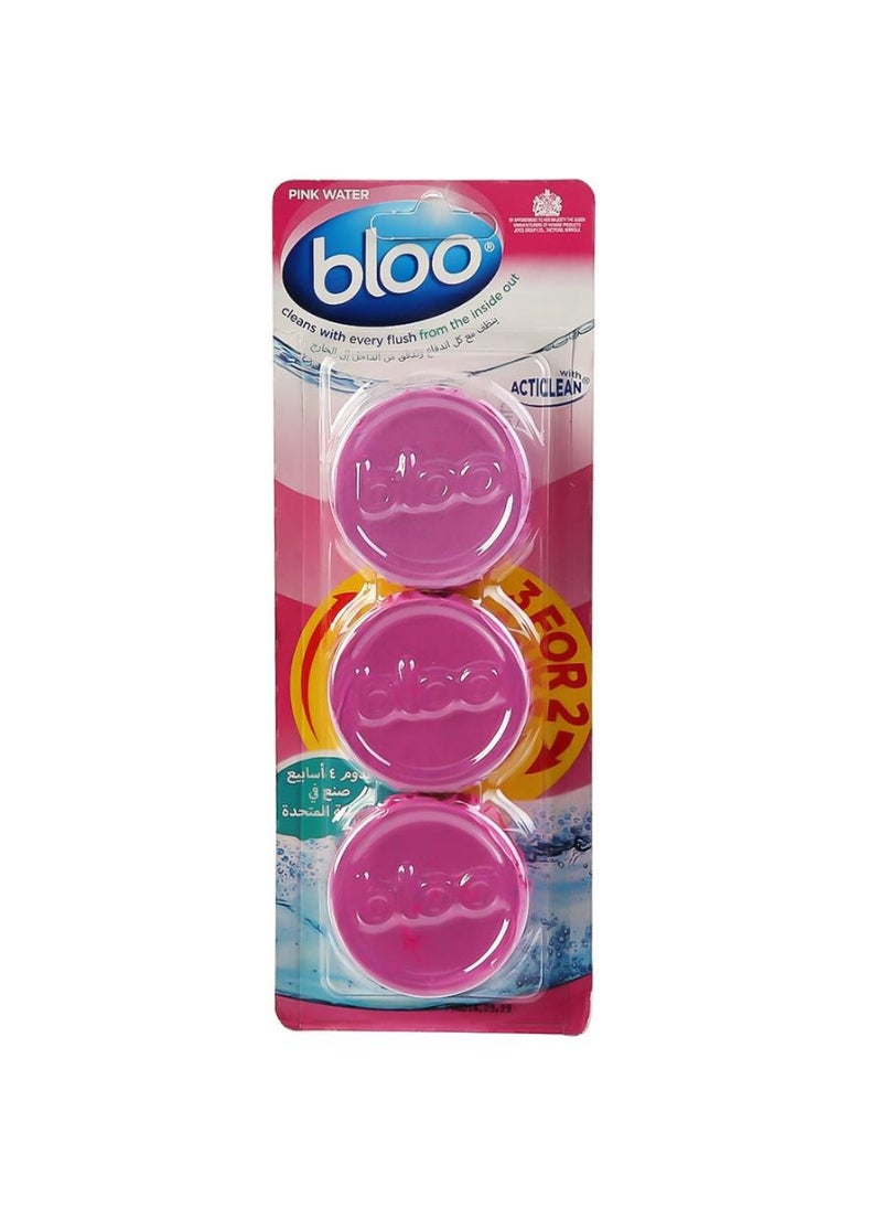 bloo Twin Blocks In-Cistern Toilet Cleaner Pack Of 3 Pink