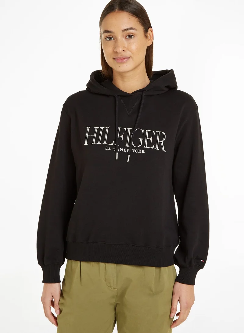 TOMMY HILFIGER Embroidered Logo Drawstring Hoodie