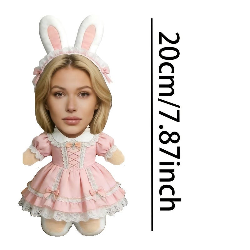 Super Cute Rabbit Princess Shape Pillow 9 8 Inch Personalized Commemorative Gift for Family Friends Couples Creative New Year Birthday Valentine - Image 2