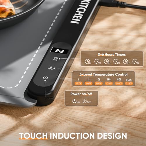 NEWKITCHEN Warming Mat for Food, (XXL 36"x16") Food Warming Mat for Countertop Upgrade Graphene Fast Full Surface Heating -Versatile Food Warmer for Gatherings, Parties, Everyday Use - Image 4