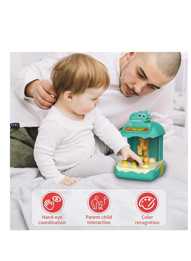 آلة مخالب صغيرة للأطفال، لعبة أركيد ديناصور صغيرة مع كرات ملونة، آلة بيع صغيرة حلوى ألعاب صغيرة جوائز هدايا، للبنات والأولاد من سن 3 سنوات فما فوق، أخضر - Image 5