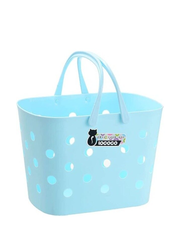 Uaejj Storage Basket, Bathroom Basket, Shower Basket Caddy Tote Bag, Portable Shower Basket With Handles, Storage Organizer Basket, (Blue) - Image 1