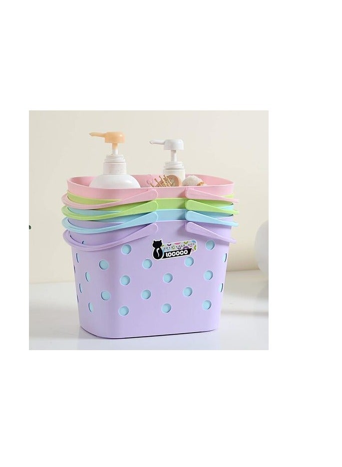 Uaejj Storage Basket, Bathroom Basket, Shower Basket Caddy Tote Bag, Portable Shower Basket With Handles, Storage Organizer Basket, (Blue) - Image 3