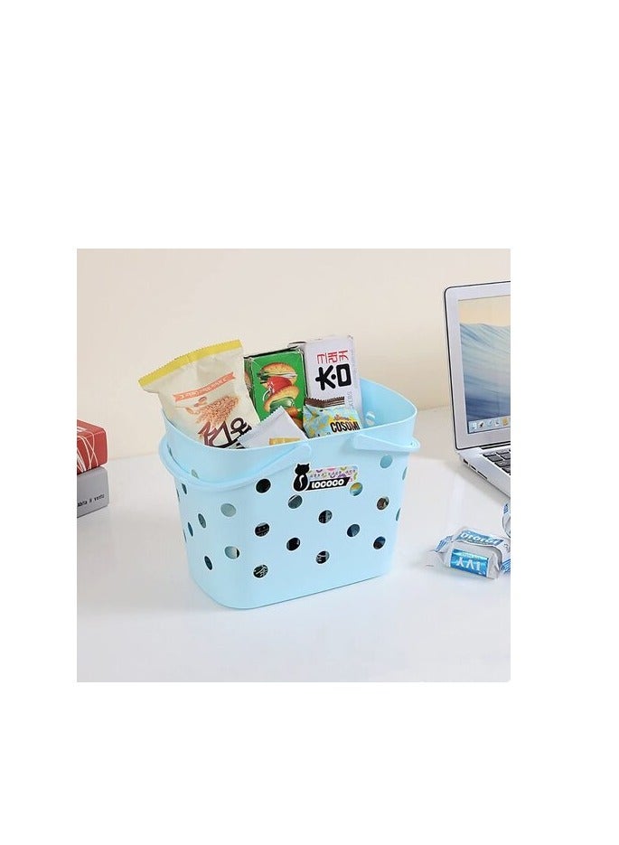 Uaejj Storage Basket, Bathroom Basket, Shower Basket Caddy Tote Bag, Portable Shower Basket With Handles, Storage Organizer Basket, (Blue) - Image 4