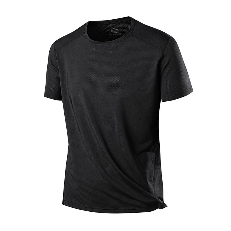 Quick-Drying Clothes Short-Sleeved T-Shirt Men'S New Summer Half-Sleeved Plus Size Round Neck Sports Running Fitness Ice Silk Top - Image 1
