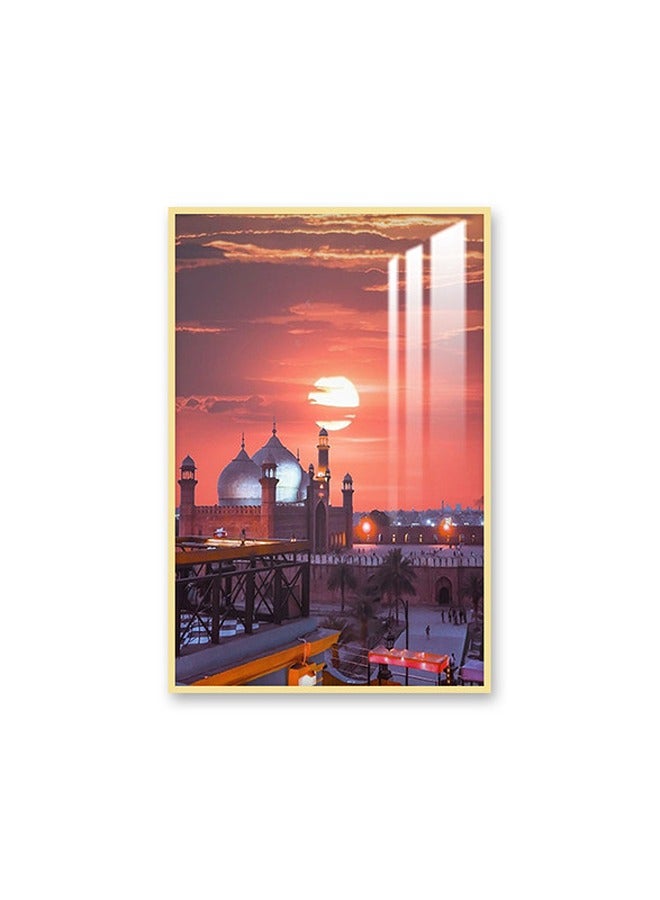 ماركتنا لوحة جدارية120×80سم مع برواز ذهبي وطبقة اكريلك شفاف بتصميم إسلامي - Image 2