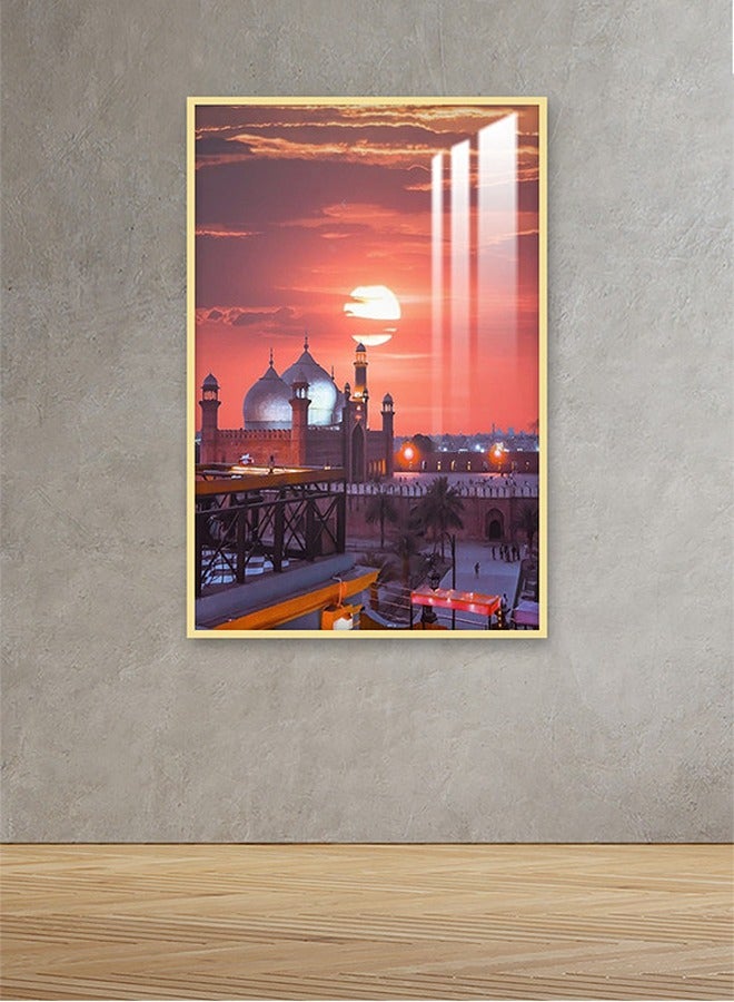 ماركتنا لوحة جدارية120×80سم مع برواز ذهبي وطبقة اكريلك شفاف بتصميم إسلامي - Image 1