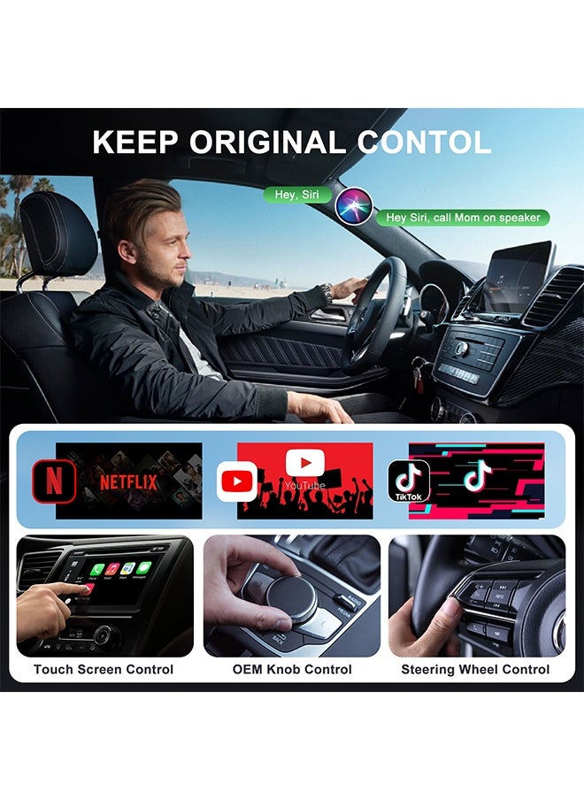 ديقيساند محول لاسلكي لتشغيل الفيديو في السيارة مع Netflix/YouTube/TikTok لسيارات OEM CarPlay اللاسلكية  - Image 2