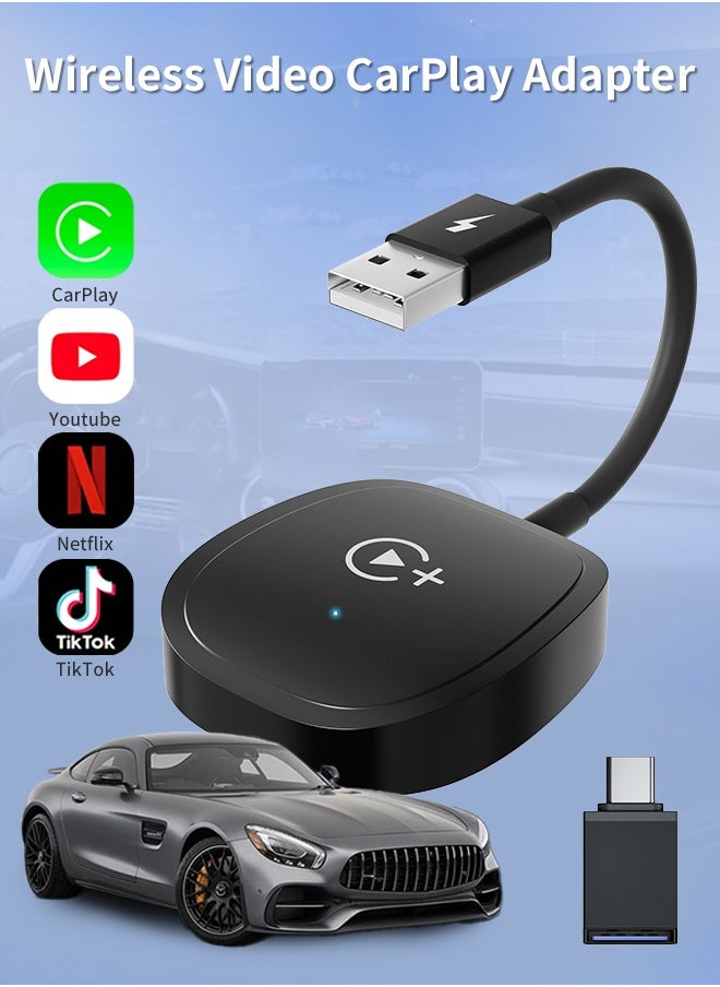 ديقيساند محول لاسلكي لتشغيل الفيديو في السيارة مع Netflix/YouTube/TikTok لسيارات OEM CarPlay اللاسلكية  - Image 1