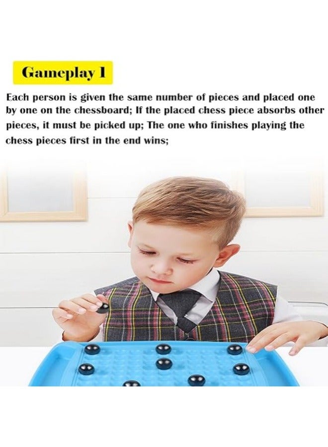 Magnetic Chess Game, 2024 New Multiplayer Magnetic Chess Games with Stones, Fun Table Top Family Magnet Game Set-Portable Chess Board for Children Over 6 Years Old and Adult Home Party Travel Supplies  - Image 2