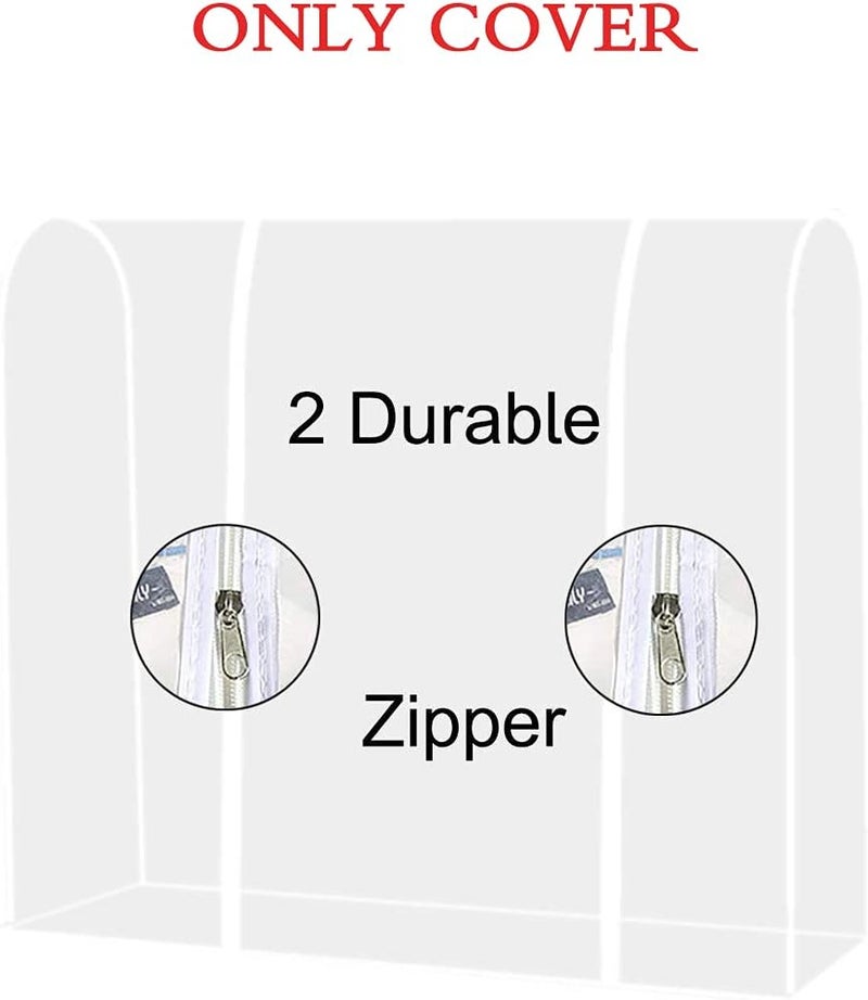 TzBBL Clothing Rack Cover, White, 71" X 20" X 52" (180 X 50 X 133 cm), Zipper Closure, PEVA Material, Dustproof, Waterproof, Anti-Static, Washable - Image 2