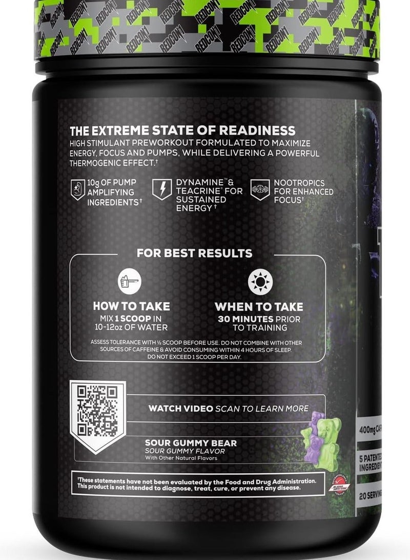 REDCON1 Total War Black Ops Extreme Pre-workout  Sour Gummy Bear - Image 5