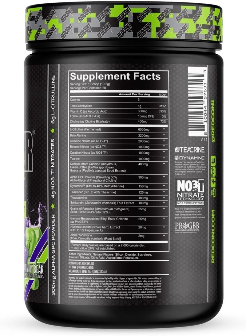REDCON1 Total War Black Ops Extreme Pre-workout  Sour Gummy Bear - Image 4