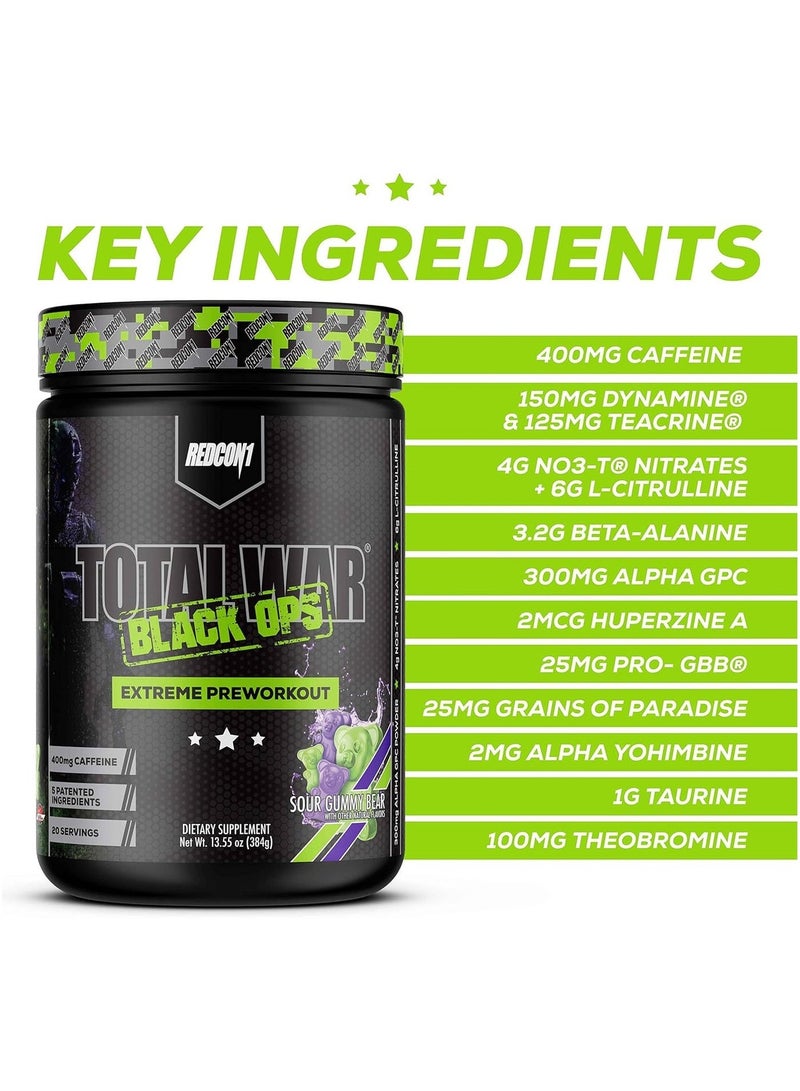 REDCON1 Total War Black Ops Extreme Pre-workout  Sour Gummy Bear - Image 3