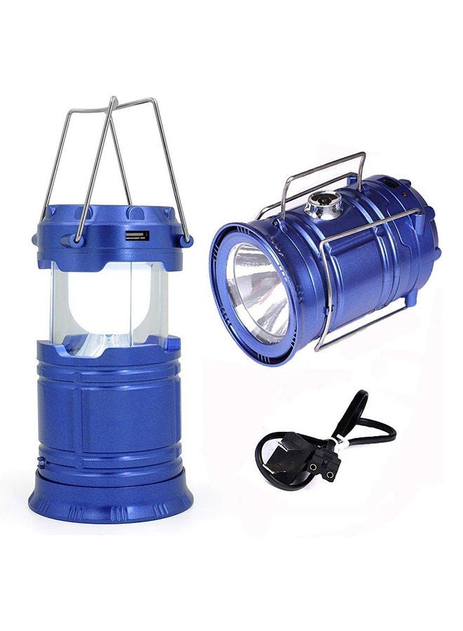 Camping Lantern LED USB Rechargeable Flashlight Tent Lamp Solar Energy Light-Blue