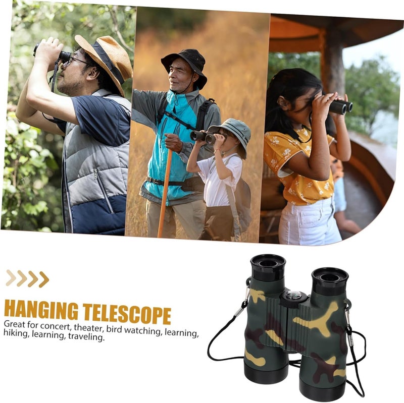 Slipps Compact and Portable Army Style Binoculars Toy for Kids - Birdwatching Outdoor Observing Sports - Easy Focus Spy Gear Telescopic Binocular Toy with Neck String - Image 4