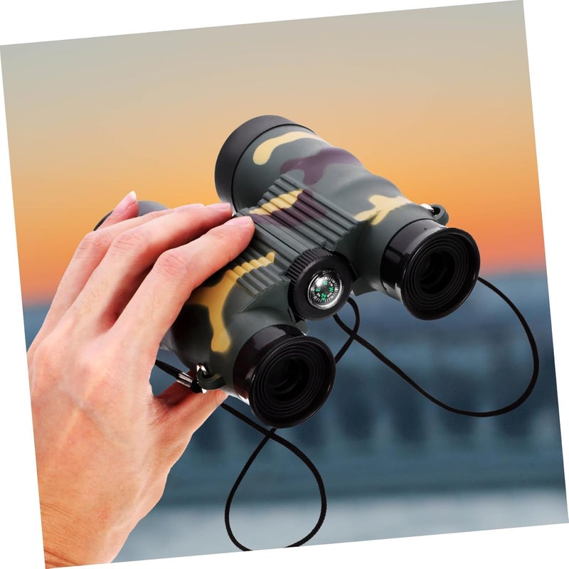 Slipps Compact and Portable Army Style Binoculars Toy for Kids - Birdwatching Outdoor Observing Sports - Easy Focus Spy Gear Telescopic Binocular Toy with Neck String - Image 5