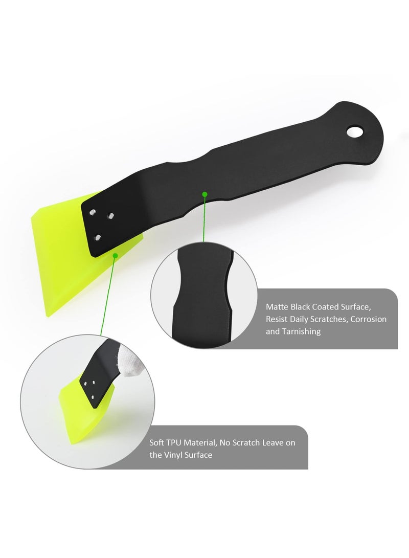 SYOSI 2 Pack Small Squeegee for Vinyl, Vinyl Wrap Window Tint Kit, Stainless Steel Handle Mini Squeegee for Mirror Shower Glass Door Window, Car Glass Cleaning, Car Light, Bumper, Car Wrap, Wallpaper - Image 4