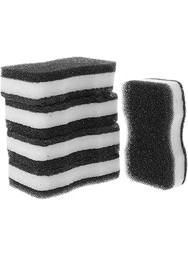 5Pcs Black Non Stick Kitchen Scrub Sponges Multi Function Dish Wok Cleaning Pads - Image 1