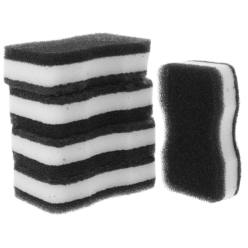 5Pcs Black Non Stick Kitchen Scrub Sponges Multi Function Dish Wok Cleaning Pads - Image 2