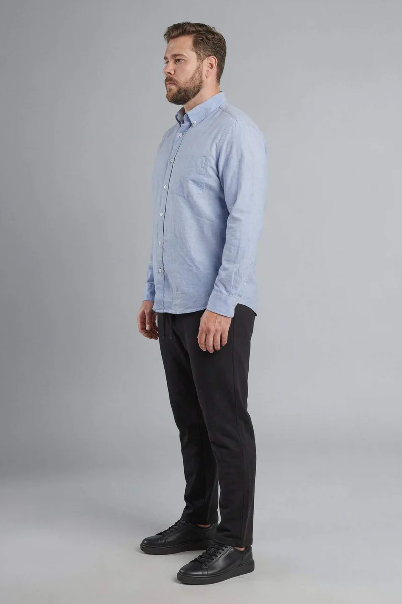 ديفاكتو Plus Size Polo Collar Cotton Shirt