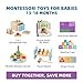 TOOKYLAND Montessori Toys for 1 Year Old 8 in 1 Learning Educational Set Wooden Toys Includes Stacking Cups 3in1 Educational Box Pound Bench Shape Puzzle and More - Image 3