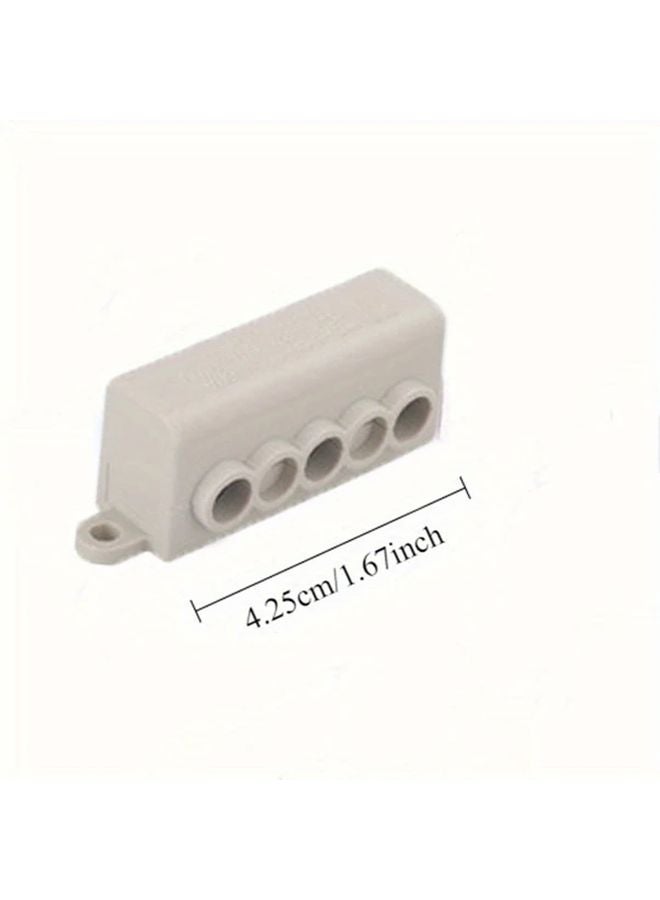 Grey White 2pcs Heavy Duty 1 To 4 Way Wire Splitter Terminal Block With Copper Contacts - Image 3