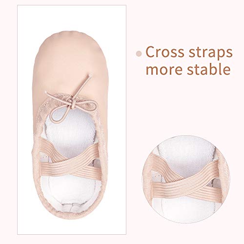 Stelle Ballet Shoes for Girls Toddler Ballet Slippers Soft Leather Boys Dance Shoes for Toddler/Little Kid/Big Kid(Ballet Pink (with Lace), 9MT) - Image 4