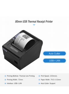 HOIN 80mm Thermal Receipt Printer, with Auto Cutter, USB Ethernet Interface Ticket Bill printing, Compatible with ESC/POS Print Commands, for Supermarket Store Home Business  - Image 4