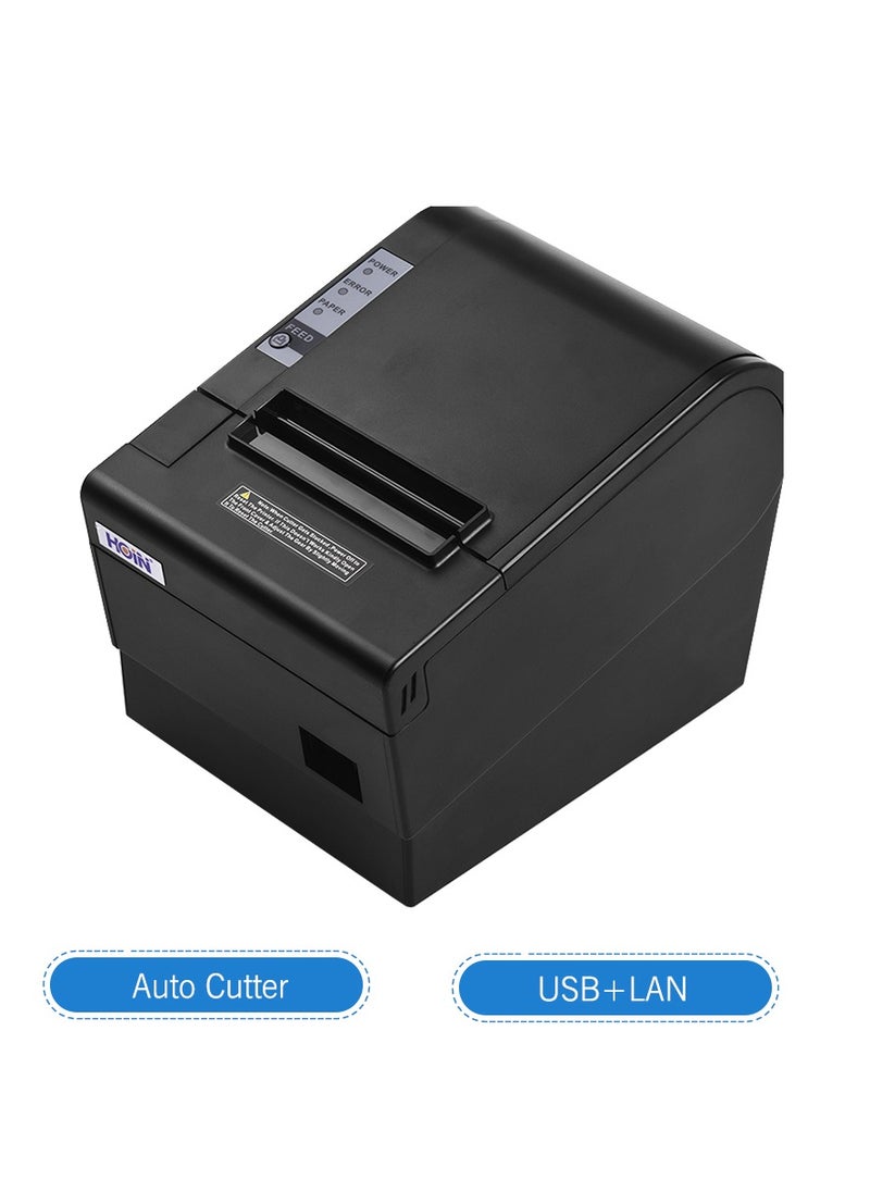 HOIN - 80mm Thermal Receipt Printer, with Auto Cutter, USB Ethernet Interface Ticket Bill printing, Compatible with ESC/POS Print Commands, for Supermarket Store Home Business - Image 1