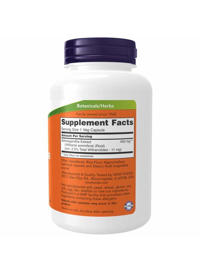 now Foods Ashwagandha Extract 450 mg 180 Capsule - Image 2