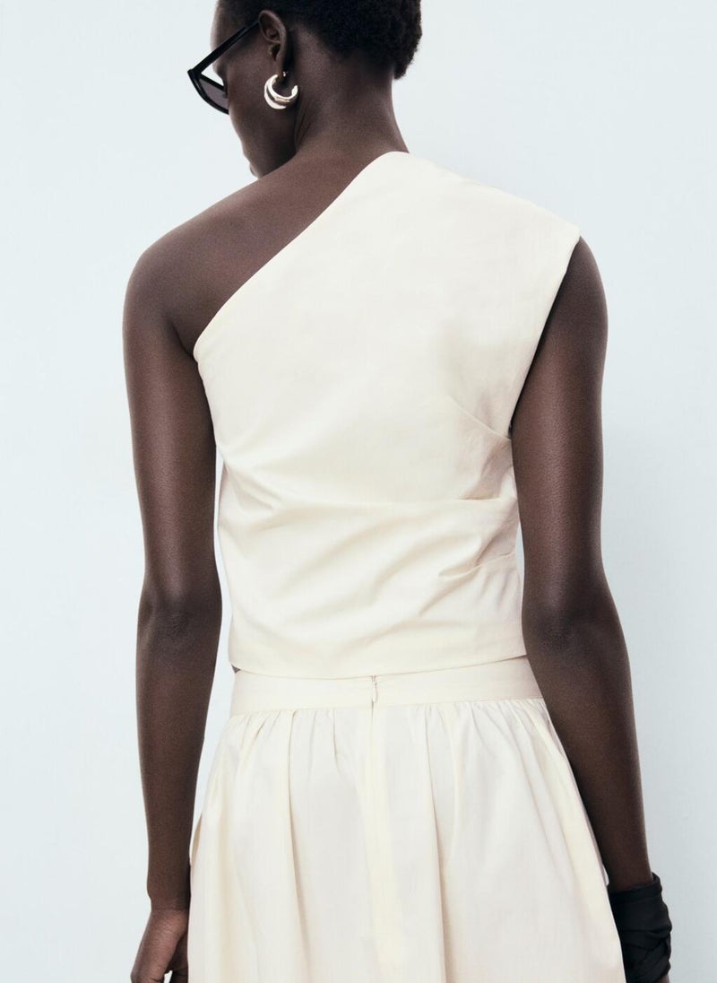 MANGO Asymmetrical Flower-Embroidered Top  - Image 2