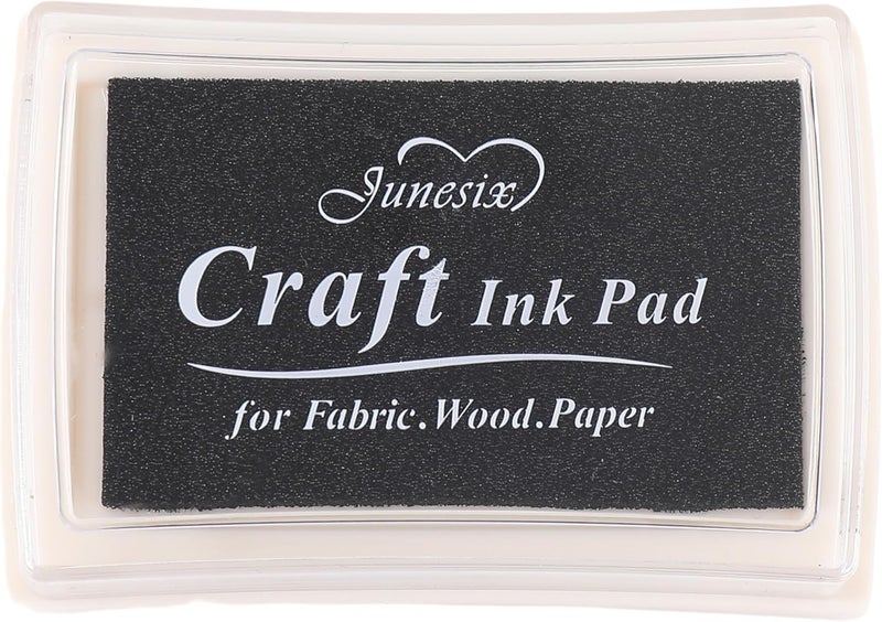 Craft Stamp Ink Pad for Paper Wood Fabric 15 Colors Available for Rubber Stamps (Black)