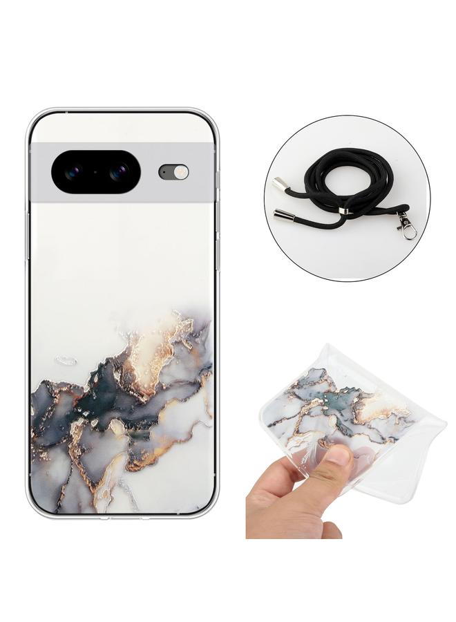 جرين تايجر جراب لهاتف Google Pixel 8 من مادة TPU بنمط رخامي مجوف مع حبل لحزام الرقبة - Image 2