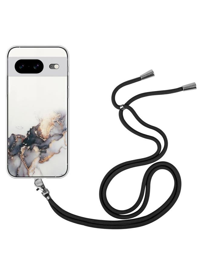 جرين تايجر جراب لهاتف Google Pixel 8 من مادة TPU بنمط رخامي مجوف مع حبل لحزام الرقبة - Image 1