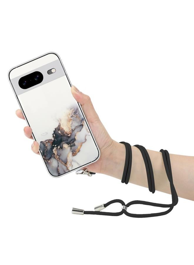 جرين تايجر جراب لهاتف Google Pixel 8 من مادة TPU بنمط رخامي مجوف مع حبل لحزام الرقبة - Image 4