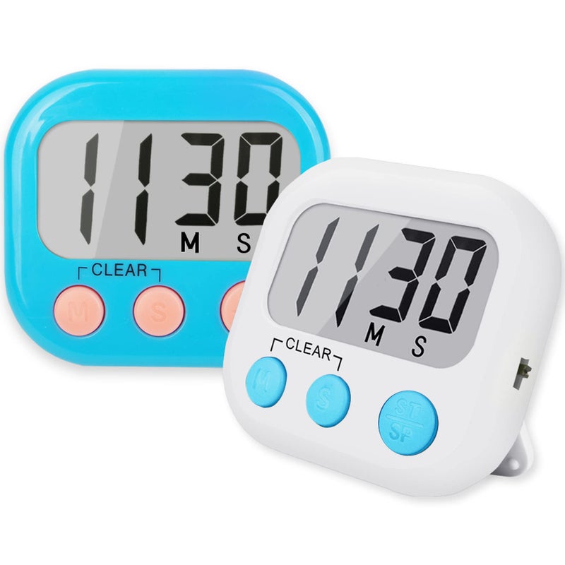 Classroom Timers for Teachers Kids Large Magnetic Digital Timer Teacher Supplies 2 PackBlue White
