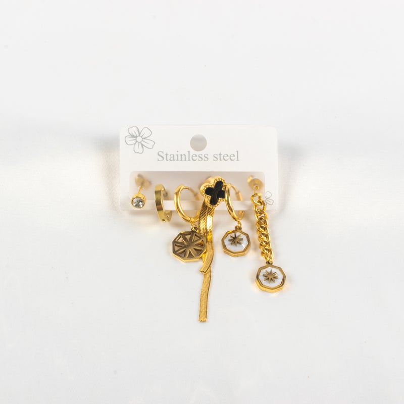 مجموعة من 3 حلق أستانليس ستيل ذهبي