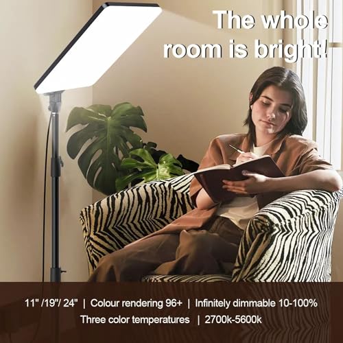 ADZOY Premium Super Bright 100 Watt LED Panel Light with 7 Feet Adjustable Metal Tripod, Super Clamp and Collar Lapel Microphone for Video Photo Studio Lighting - Image 2