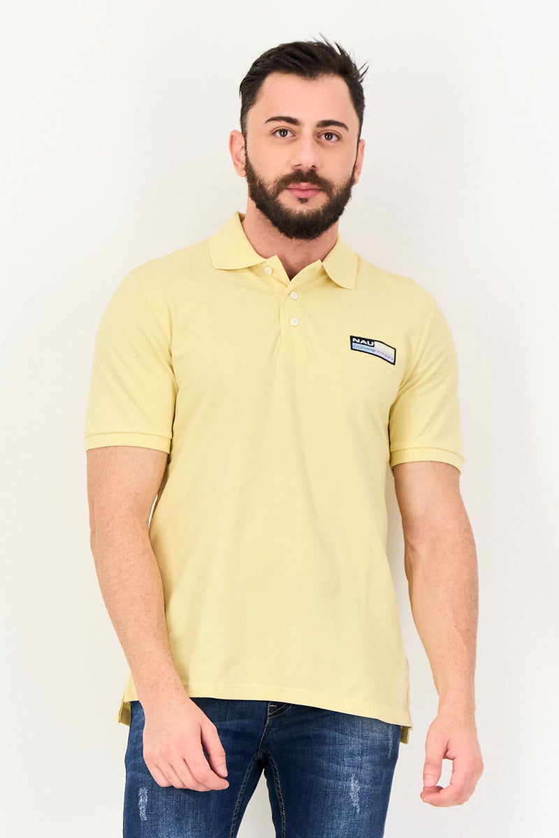 NAUTICA Men Regular Fit Brand Logo Short Sleeve Polo Shirt, Yellow - Image 1