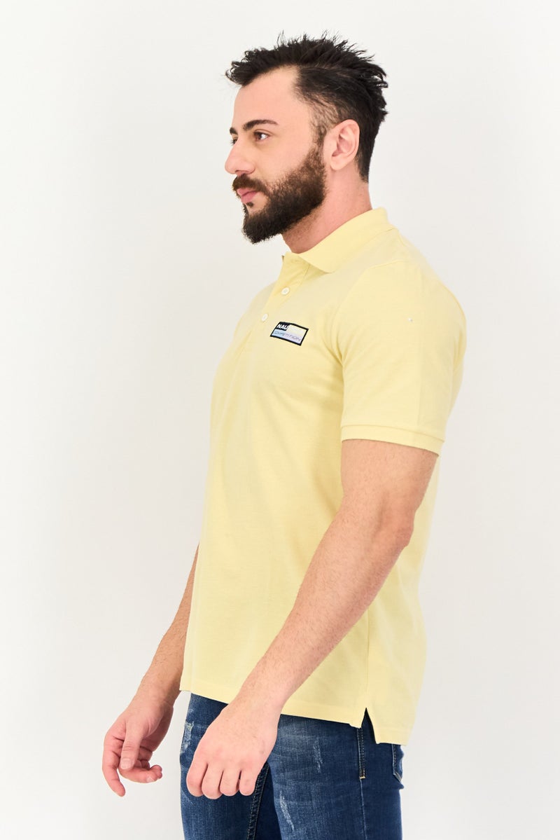 NAUTICA Men Regular Fit Brand Logo Short Sleeve Polo Shirt, Yellow - Image 2