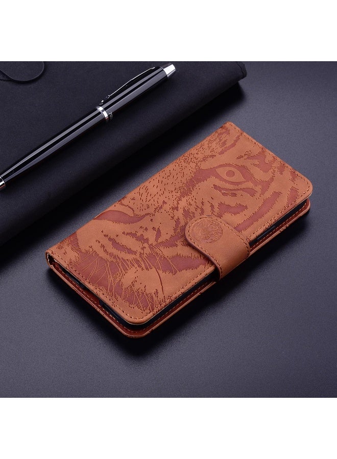 Case Cover For OPPO Reno7 5G Taiwan Version/Find X5 Lite Tiger Embossing Pattern Horizontal Flip Leather Phone Case(Brown)