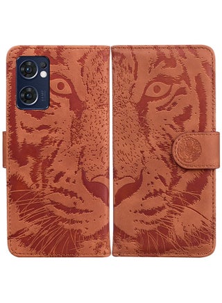 Case Cover For OPPO Reno7 5G Taiwan Version/Find X5 Lite Tiger Embossing Pattern Horizontal Flip Leather Phone Case(Brown) - pzsku/Z3346CB6567C4CC293022Z/45/1753869750/4e55c6f1-9780-4424-a1a5-52b5ca0f32f0