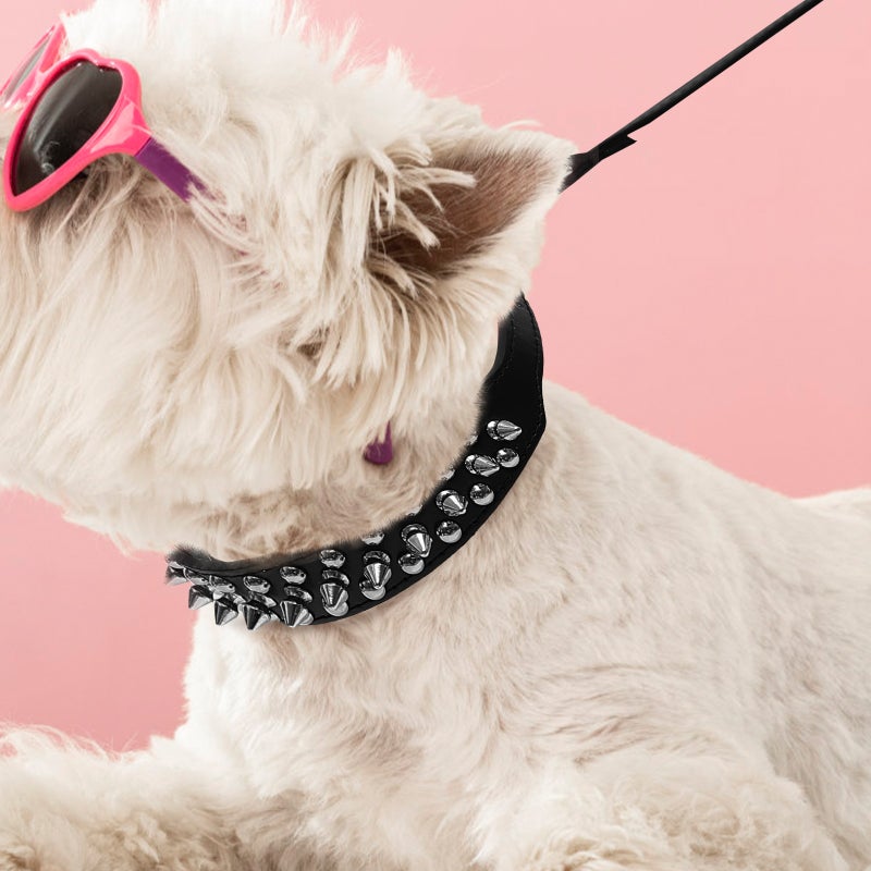 2 Sets of Collar for Dog Studded Rivet Collar Unique Puppy Collar Pet Cosplay Collar for Decor - Image 5