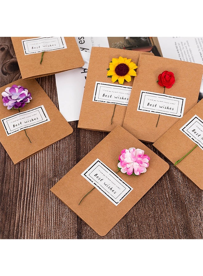 Lemon 6 Pack Flower Pattern Thank You Card, Handmade Invitation Greeting Card Wish Card, for Wedding Birthday Festival - Image 5