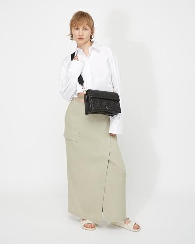 ECCO Large Pinch Crossbody, Black Quilted Wave Leather - Image 3