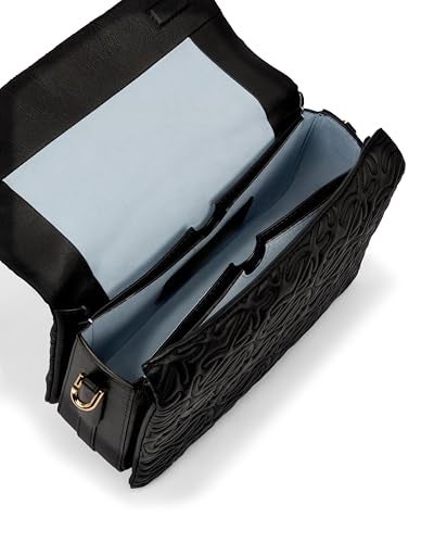 ECCO Large Pinch Crossbody, Black Quilted Wave Leather - Image 2