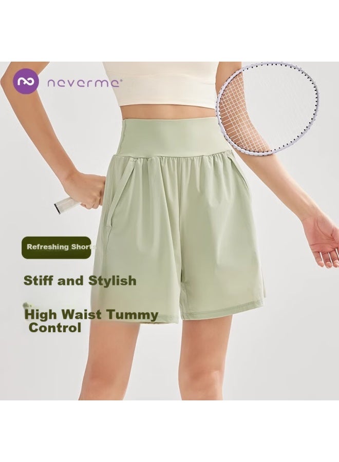 Never Me Women's Sports Shorts High Waist Tummy Control Loose Breathable Quick Dry Running Fitness Boxing Shorts Summer - Image 1